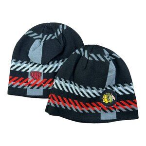 CHICAGO BLACKHAWKS '47 CUFFLESS KNIT BEANIE HAT WINTER CAP OLD TIME HOCKEY
